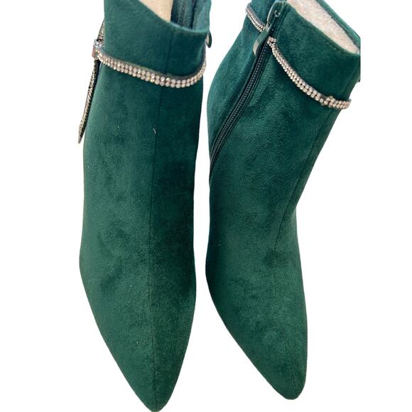 Allegra K Women's Bling Rhinestone Pointed Toe Stiletto Ankle Boots Size 9 - Picture 3 of 12